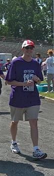 Bob walking in the Survivor's Lap at the annual Relay For Life Event to benefit the ACS.