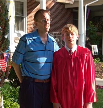 Bob with Matt at his 8th grade graduation
