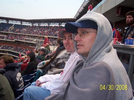 Bob at the Phillies game...it was freezing!