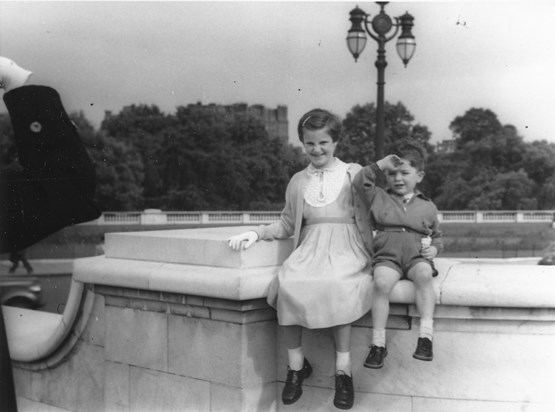 Trixie and Micky near Buck House