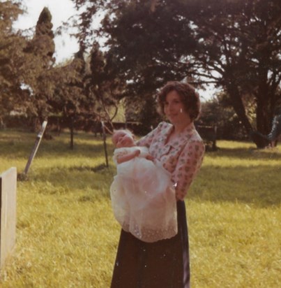 Mum and me at my christening. 