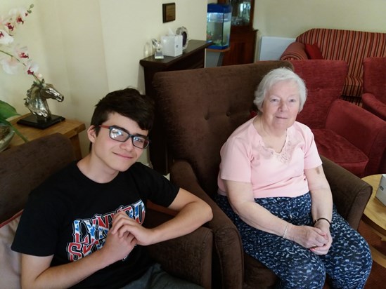 With grandson Nicholas in June 2019
