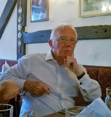 Den in a thoughtful moment over lunch in the Red Lion, Market Bosworth.