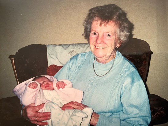 Auntie Gwennie with Great Great niece Leah