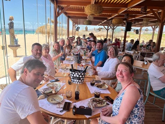 Andres & Jenny having a great time w/our friends & family on the beach in Andalusia