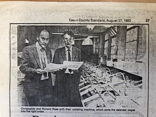 1982 Essex County Standard Article Chris and Dick