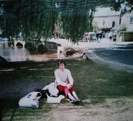 Diane holidaying in Bourton-On-The-Water in the Cotswolds 2003