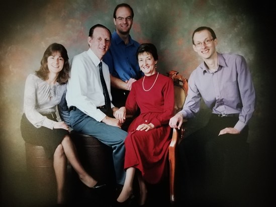 From left to right, Cindy, Eddie, Andrew, Diane and Richard on their 40th Wedding Anniversary Family photo