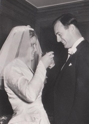 1961 Michael and Jennifer Glover wedding a toast