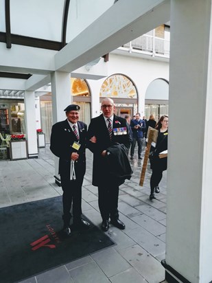 David First Cenotaph March with his guide