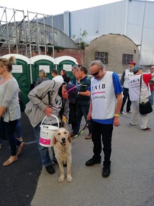 David & Urwin at the Rod Stewart Concert Ashton Gate collecting for Blind Veterans