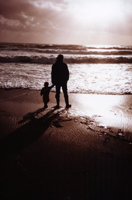 Sam aged about 3 and his Dad, Portwrinkle