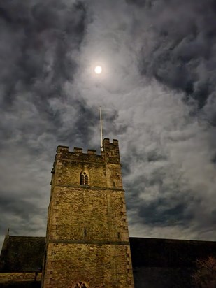 Moonlight over St. Paul's.  Sam's photo of his local church.