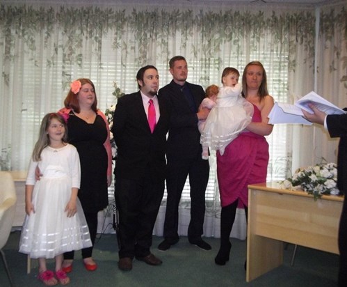 Lucy and Rebecca’s naming ceremony, Stevie was make a guide parent to both girls. 