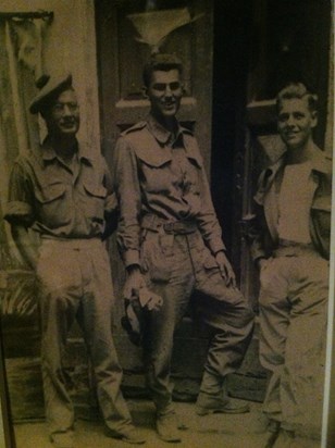 With Army buddies, 1943