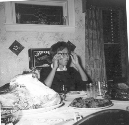 Grandmother Mary Copeland At Thanksgiving Dinner November, 1960
