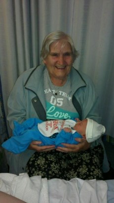 Mum with her new Grandson James