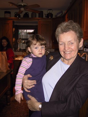 Pat with granddaughter Rosalie Christmas 2000 