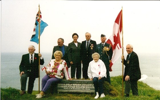 Peter, near centre. Unveiling ceremony, memorial to crew of Halifax LK704 at Bundoran 12 Sept2002