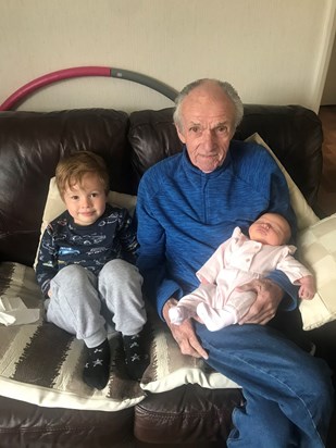 Grandad with his great grandchildren - Harry and Amelia 