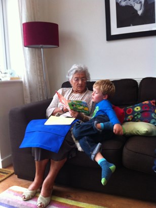 Nan and Sam reading