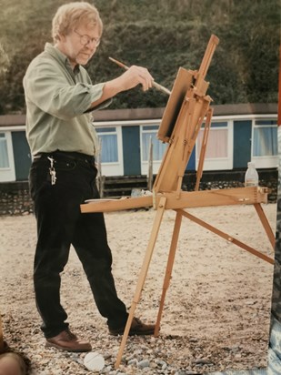 Painting on the beach at Cromer 