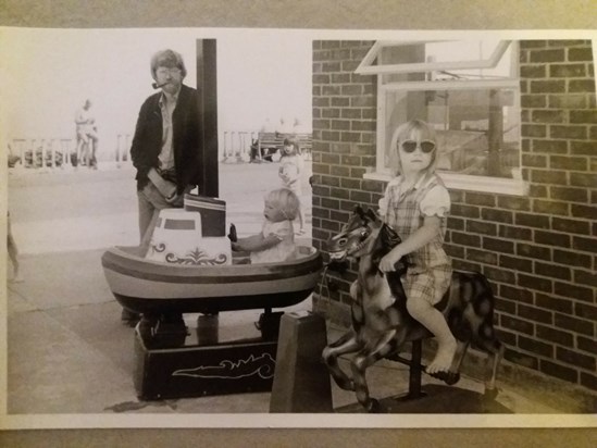 Dad, Sally and Ruth - probably a bit of cherry tobacco in that pipe! 