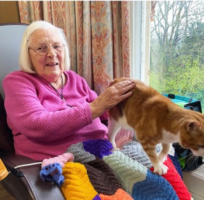 Knitting and a Cat what could be better 