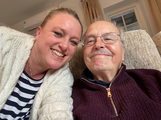 Jane with Uncle Peter. Sharing another joke!!