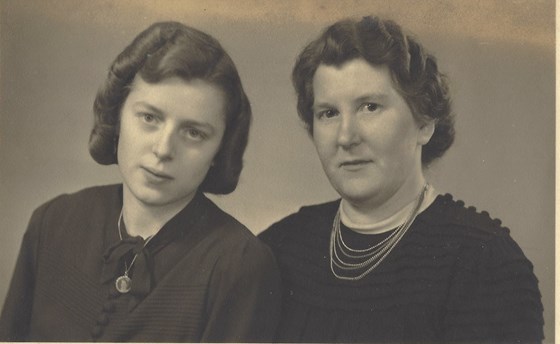 Margo aged 15 with her stepmother 