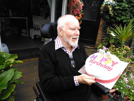 His last birthday celebration at 74.