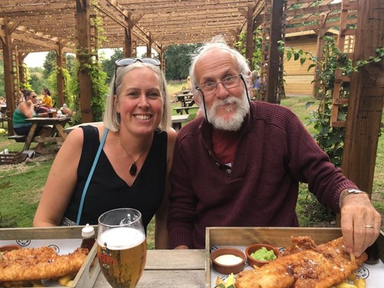 A special pub lunch with her Dad