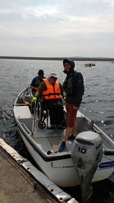 Fly fishing for the first time since his stroke, North Wales (April 2019)