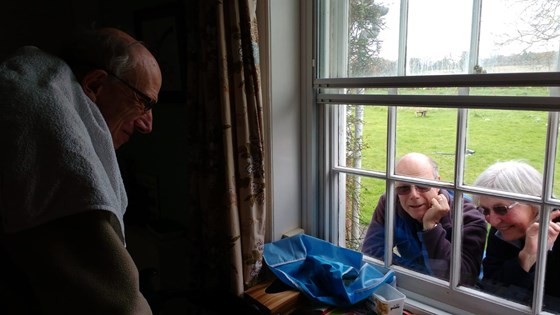 Socially distanced birthday with Ali and Nigel Poole, Winterbourne, Kent (March 2020)