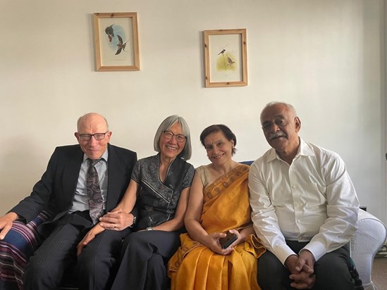 Meeting Bakul and Keshav (Nikita’s parents) for the first time, London (July 2022)