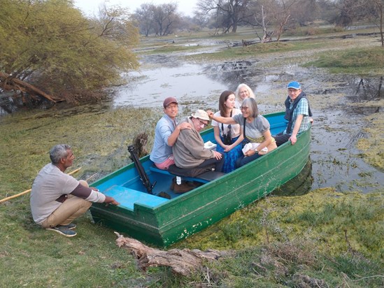 Birdwatching by boat with Peter, Danny and Amy (Brother, sister-in-law and niece), India (February 2023)