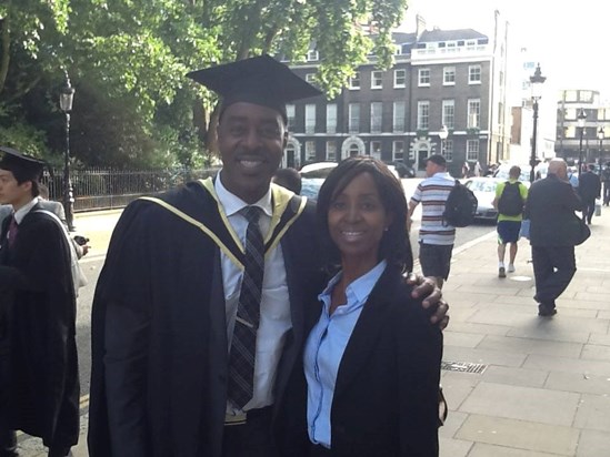 Lanre supporting me when I gave a speech at a UCL graduation
