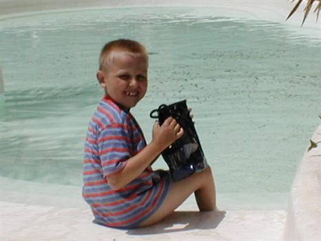 Ben loved the pool 2001