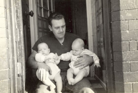 Robbie and  Paul with their Dad