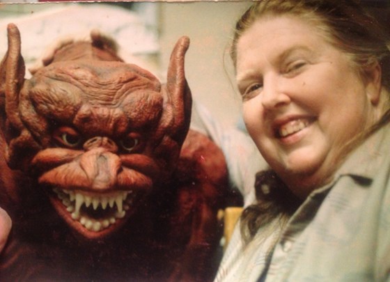 Mom and one of my creature creations the GREMBAT.