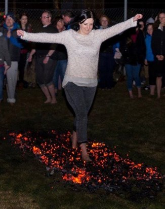 Charity fire walk Katie did for Cats Protection 19.3.16  
