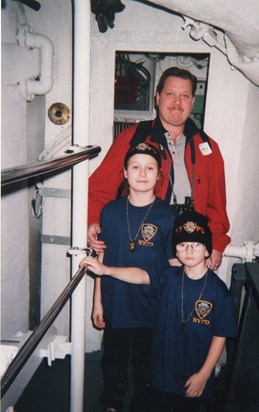 Taleana,Dad, and Tarlin on the USS Enterprise in New York