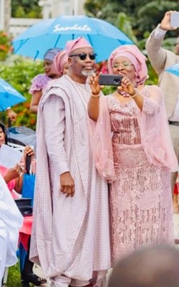 Dr Femi & His Wife Sister Enitan taking a selfie 