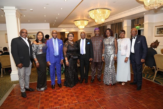 In the purple cap and brown attire is our Rev. Dr. Olufemi Idowu at the Annual Dinner event of Olivet Baptist High School, Oyo, in London