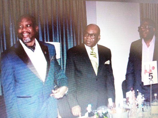 First on left is Rev. Dr. Olufemi Idowu at the Annual Dinner event of Olivet Baptist High School, Oyo, in London