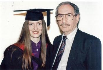 Gill n Dad at her graduation ceremony 1996
