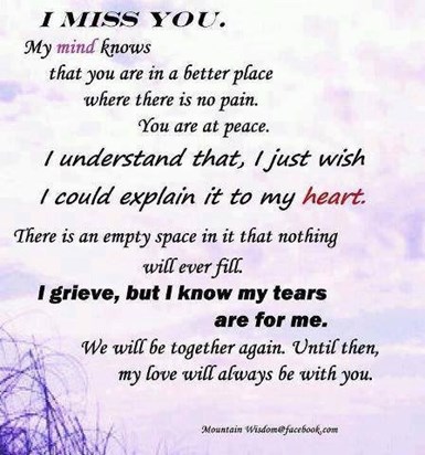I miss you more as time goes on x
