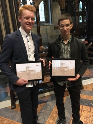 Josh and I receiving our awards at the 2018 RLSS UK ceremony.