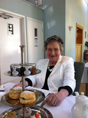 Daphne recently enjoying high tea at Mulberry House