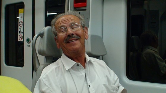Always an amazing smile....this time on the train in Spain!
